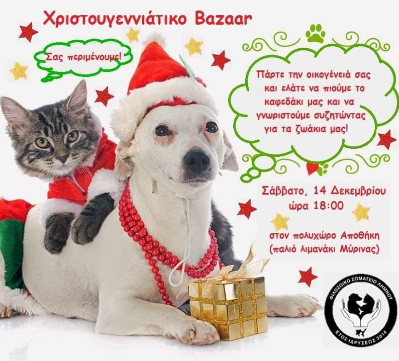 Χριστουγεννιάτικο bazaar από το Φιλοζωικό Σωματείο Λήμνου
