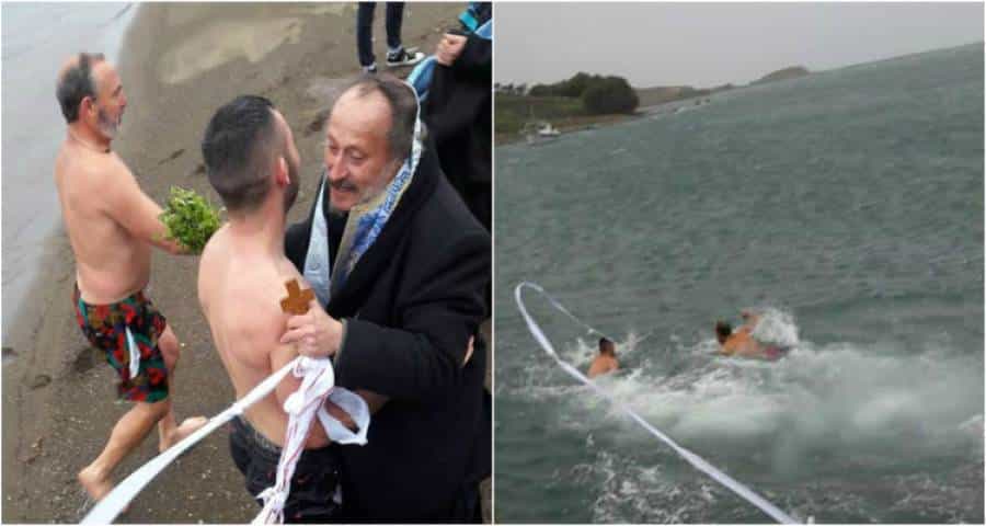 Λήμνος – Θεοφάνεια: Ο Ραφαήλ Κλάψος στη Μύρινα, ο Χριστοφάνης Κλάψος στο Διαπόρι! (photos & video)