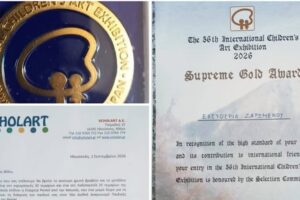 Μόλις έξι ετών, από τον Μούδρο, στην κορυφή του κόσμου: Η ζωγραφιά της Ελευθερίας Ζαρωμένου κέρδισε το ανώτατο χρυσό βραβείο στην Ιαπωνία
