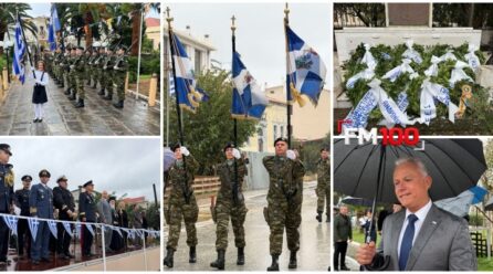Η Λήμνος τίμησε το «ΟΧΙ» παρά τα τερτίπια του καιρού | Με ομπρέλες και θερμό χειροκρότημα