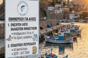 Αλιευτικός Σύλλογος Λήμνου: Ενημέρωση για αποζημιώσεις από θαλάσσια θηλαστικά και επιδότηση αλιευτικού πετρελαίου